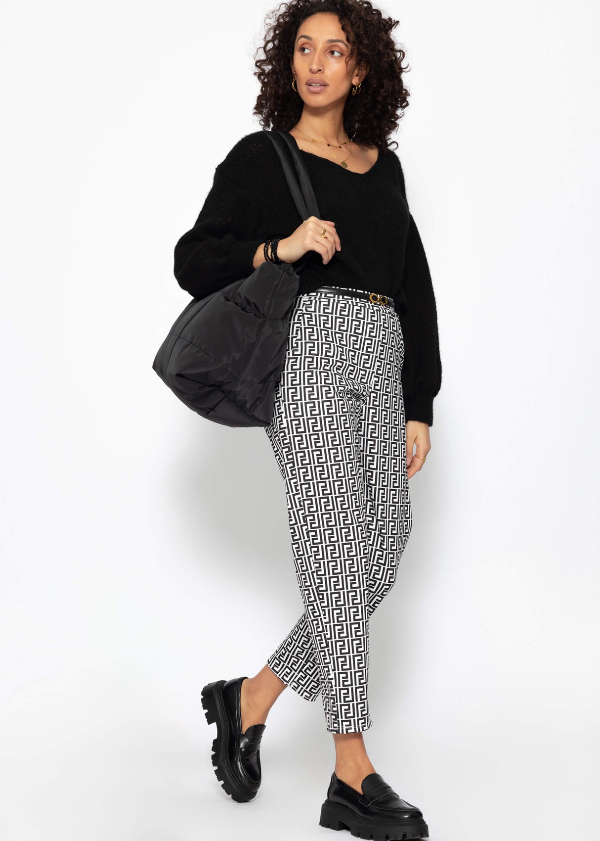 Soft trousers with print - off-white