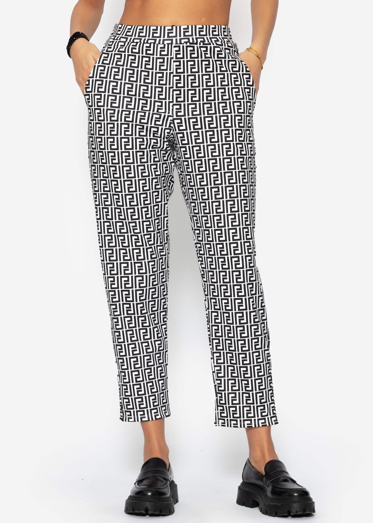 Soft trousers with print - off-white