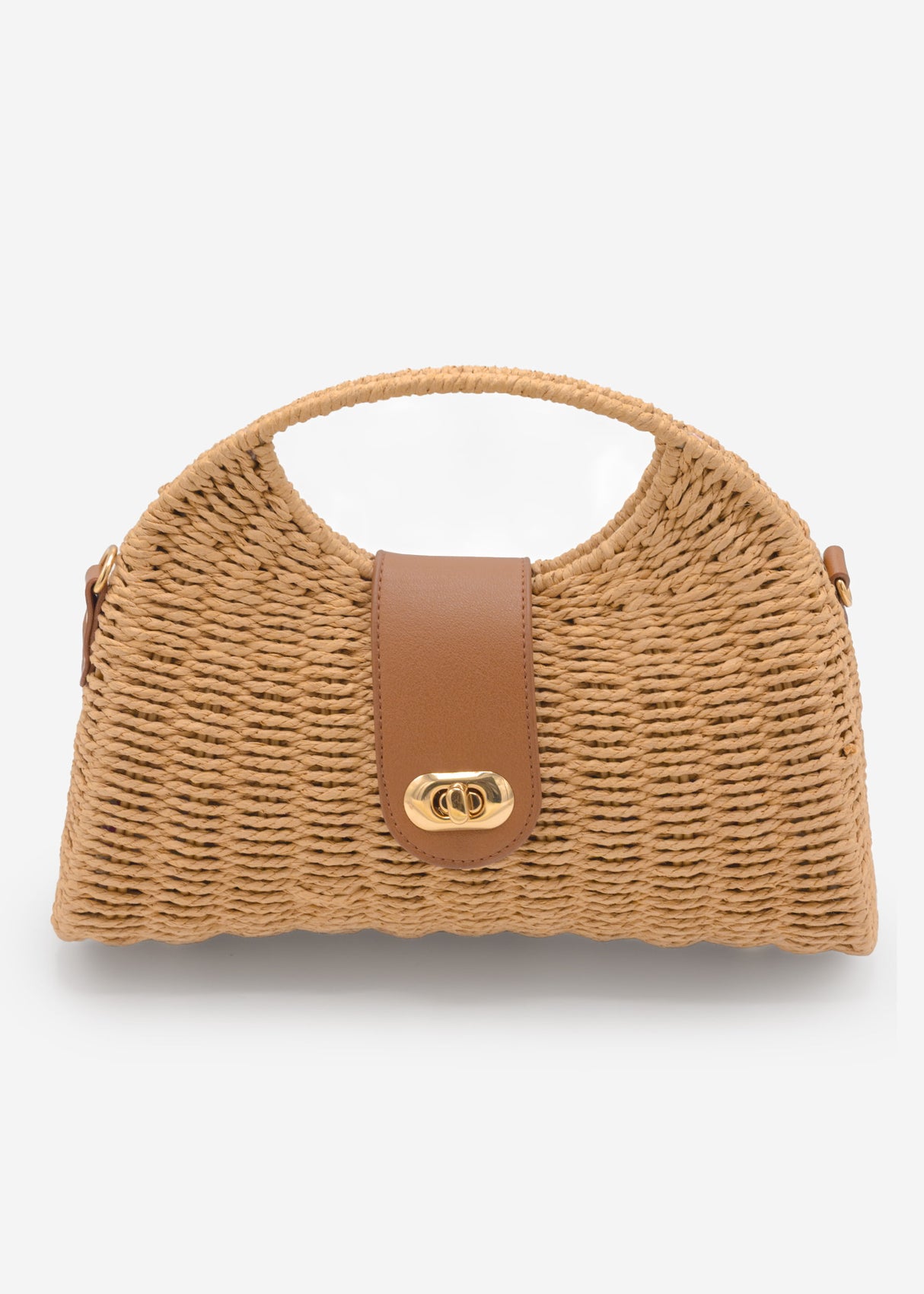 Sommertasche mit Schließe - braun