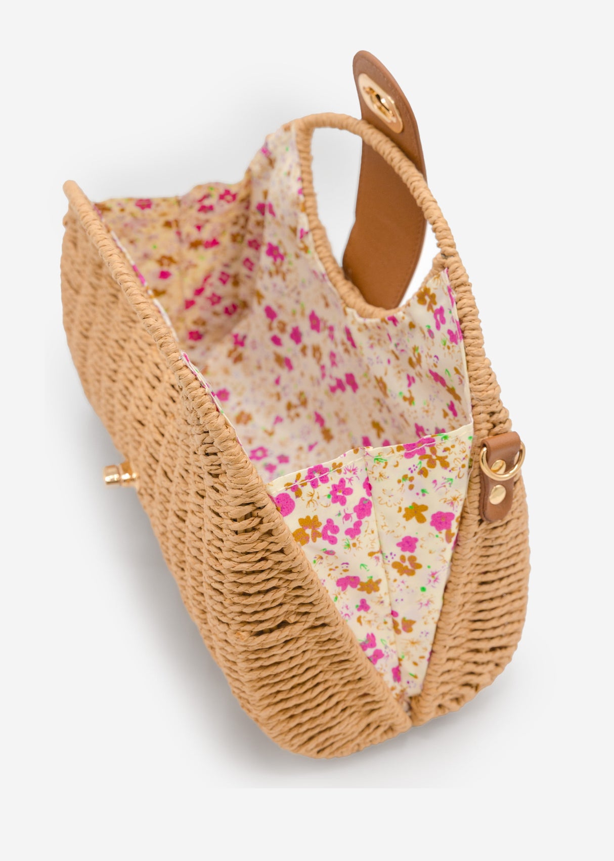 Sommertasche mit Schließe - braun