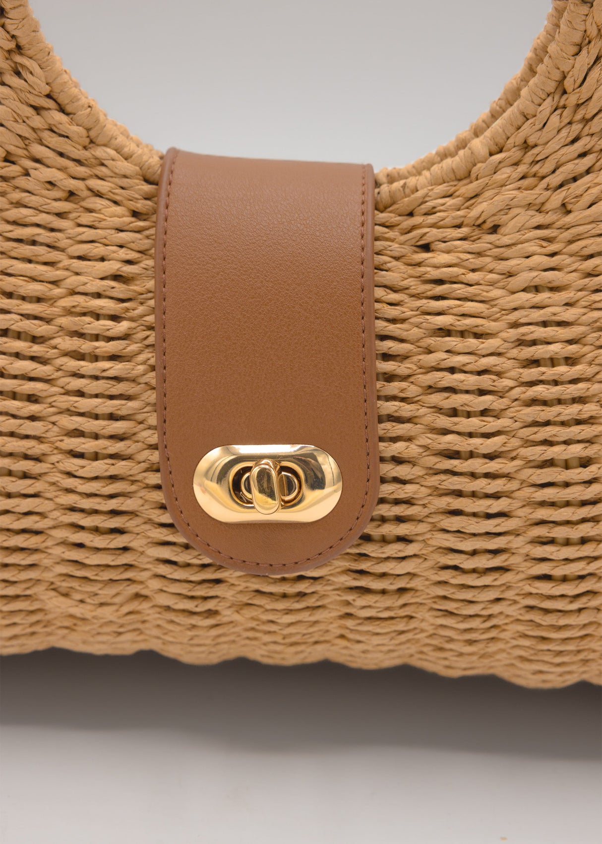 Sommertasche mit Schließe - braun