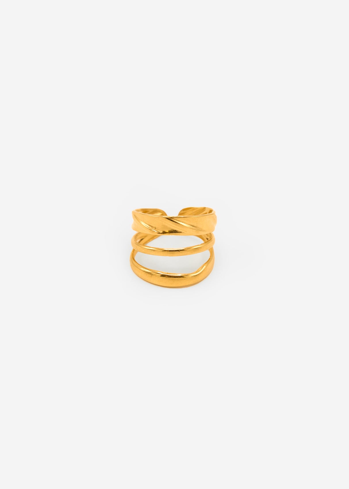Stacking ring with texture - gold