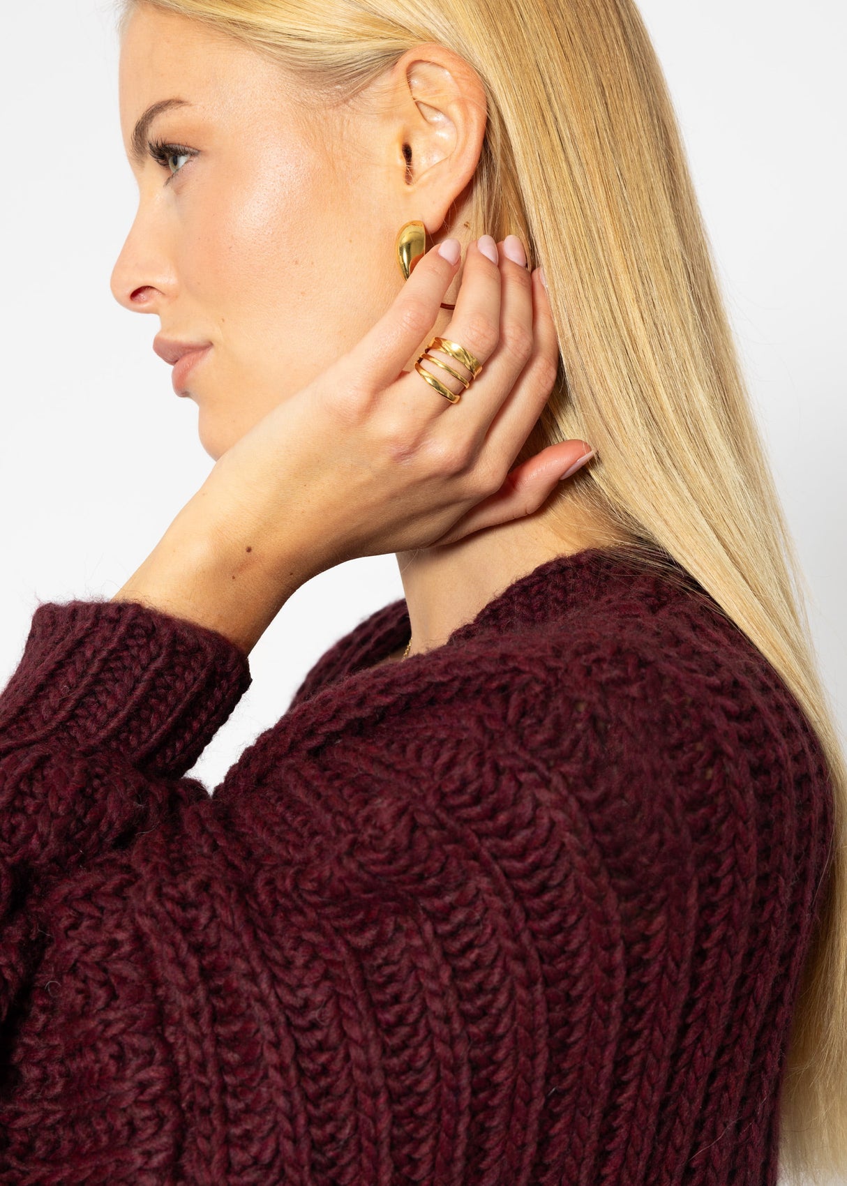 Stacking ring with texture - gold