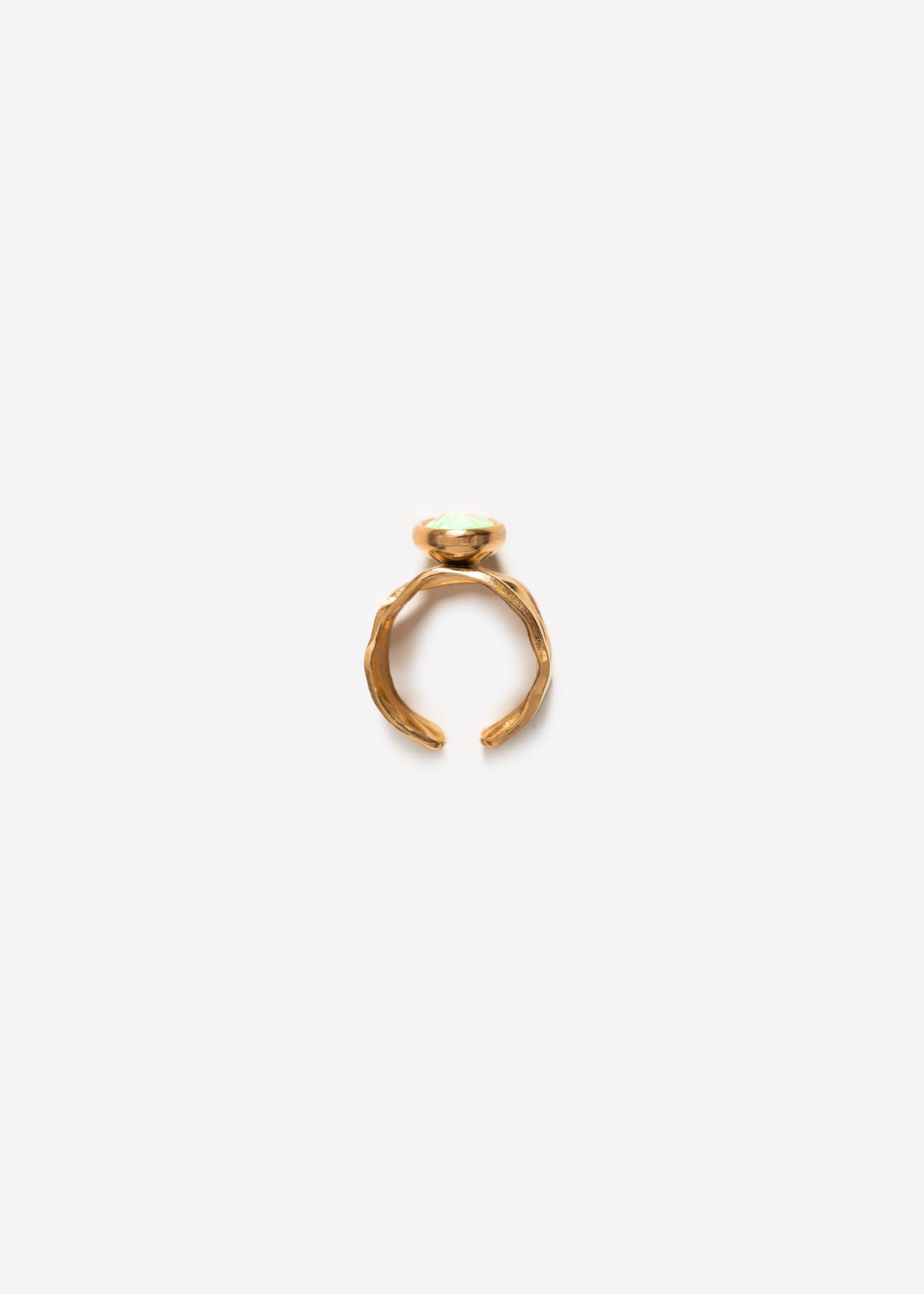 Statement Ring mit gelbem Schmuckstein - gold
