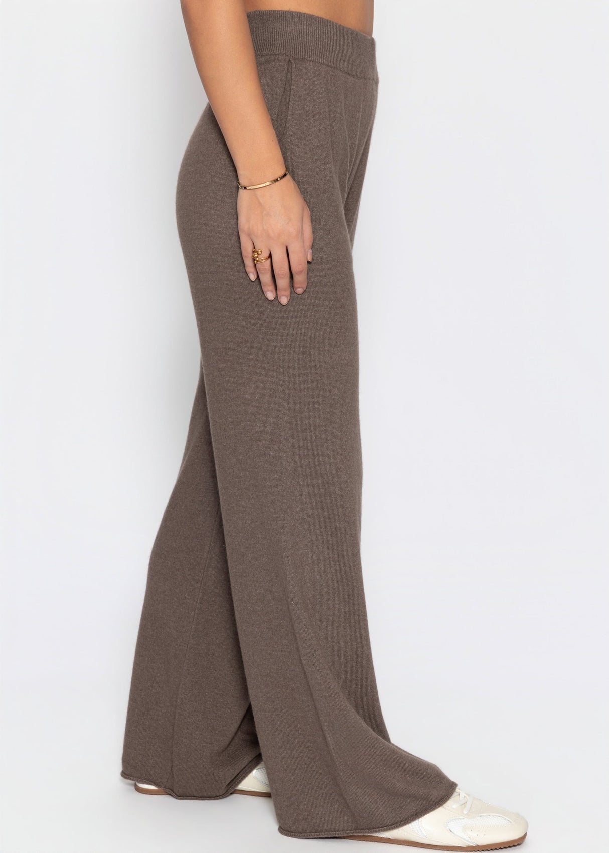 Knitting pants with cashmere - taupe