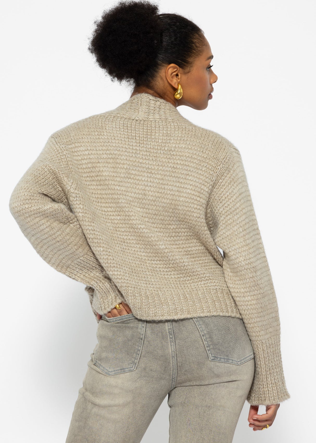 Cardigan with button - beige