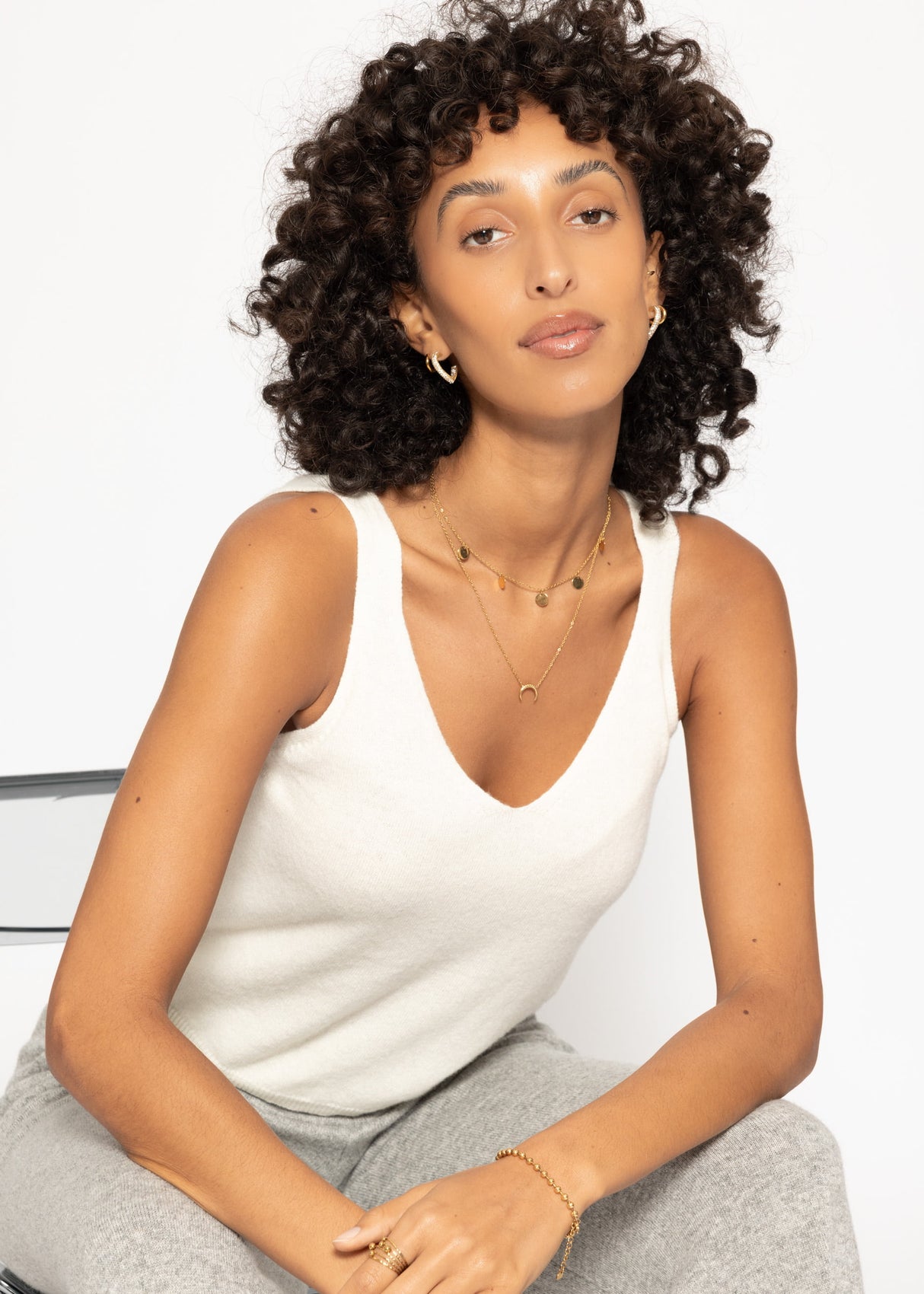 Stricktop mit Kaschmir - offwhite