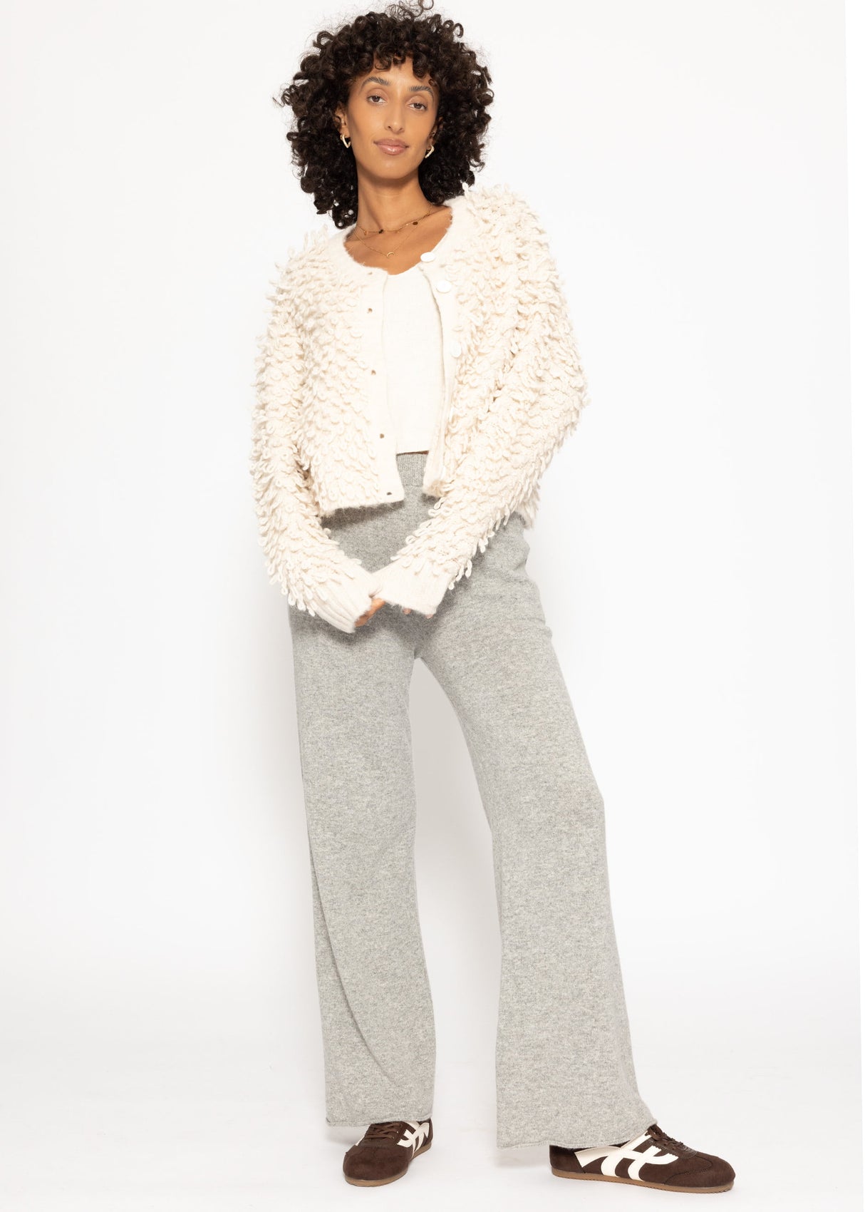 Stricktop mit Kaschmir - offwhite