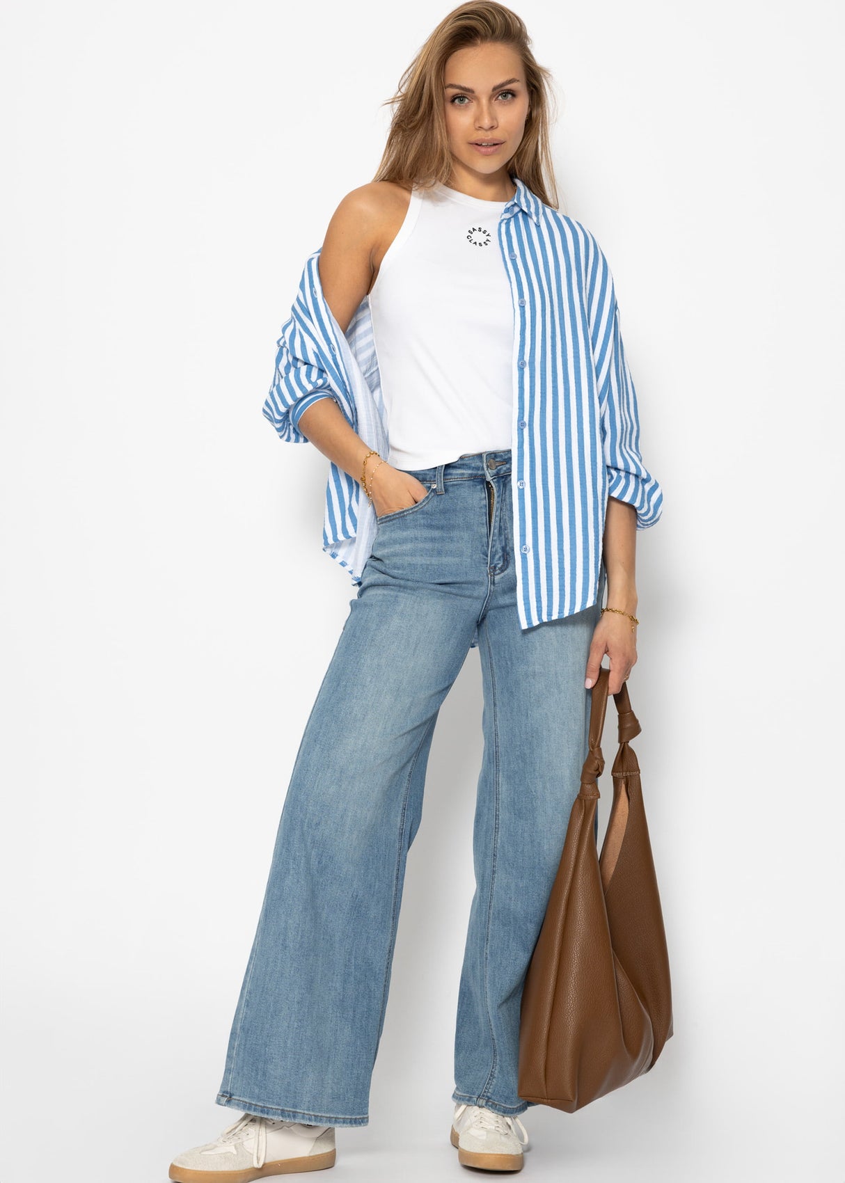 Tank Top mit Stickerei - weiß