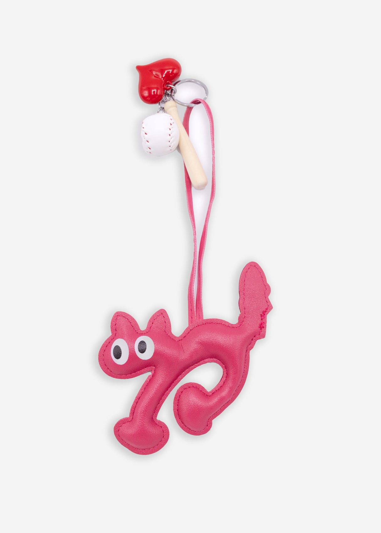 Taschenanhänger Set mit Katze und Herz - pink