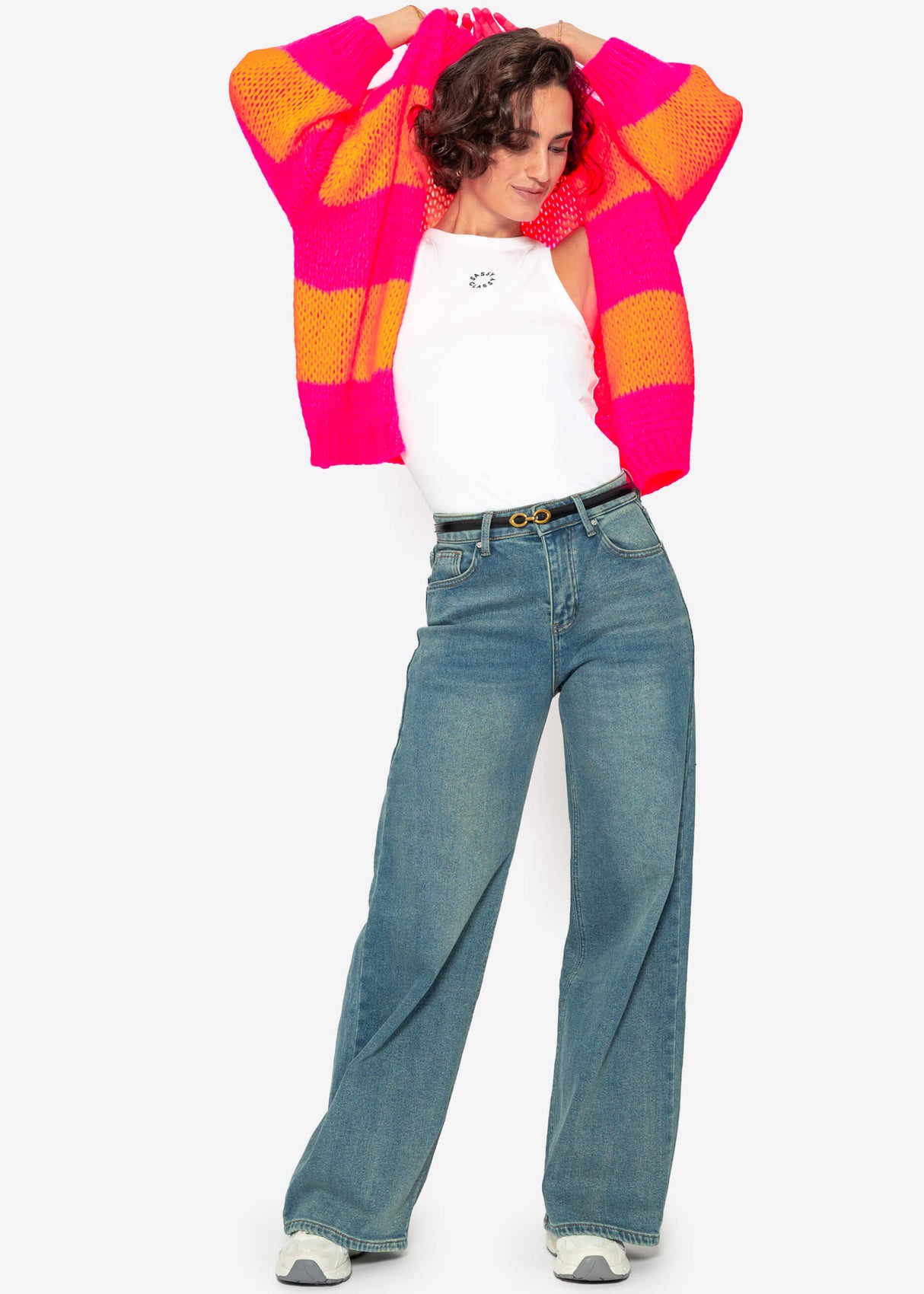 Thermal wide-leg jeans - blue