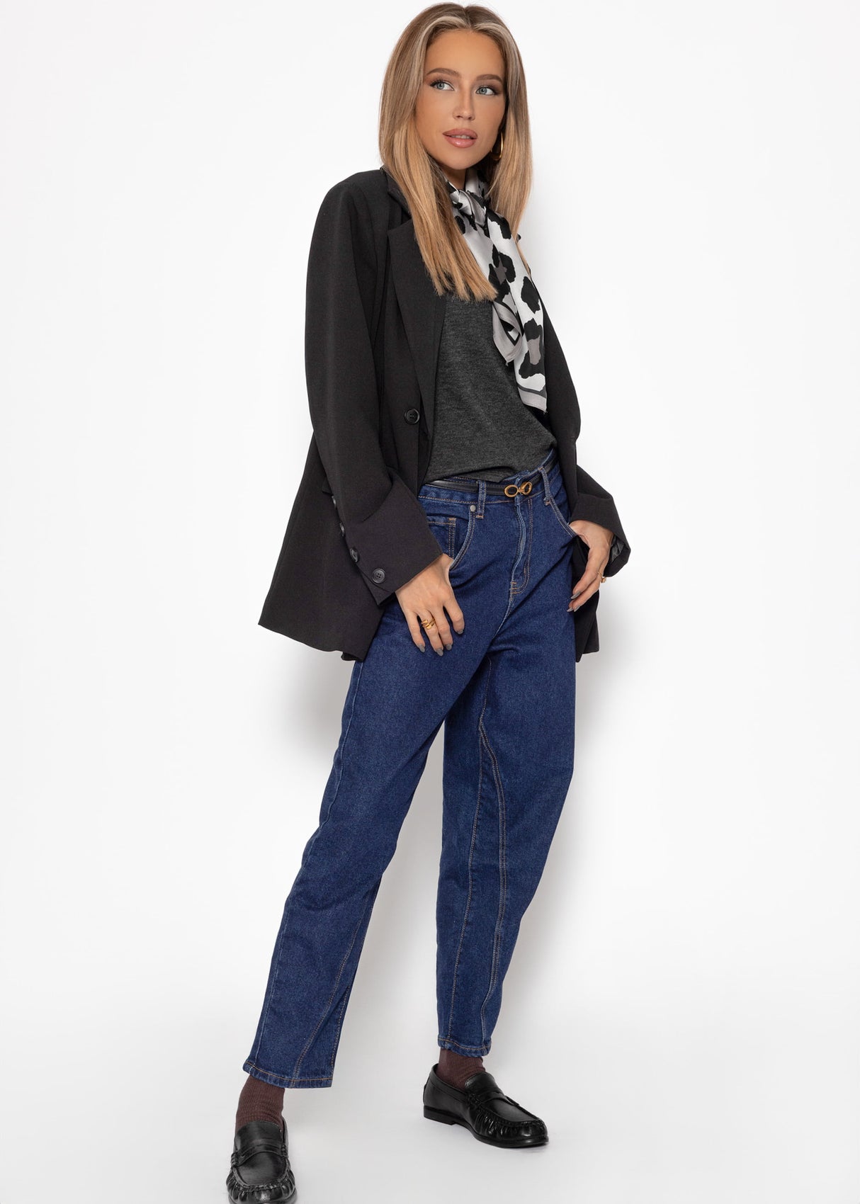 Thermal long-sleeved shirt with contrast sleeves - grey