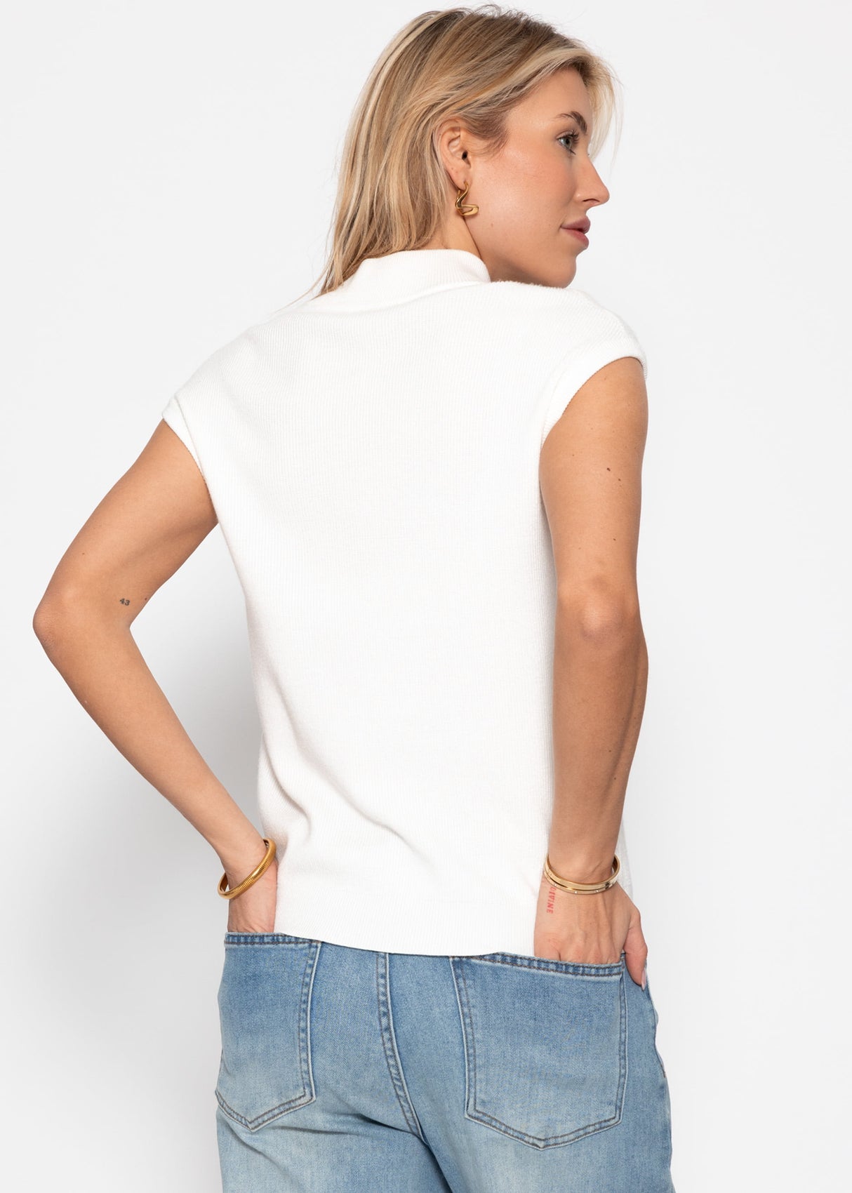 Top mit Reißverschluss - offwhite