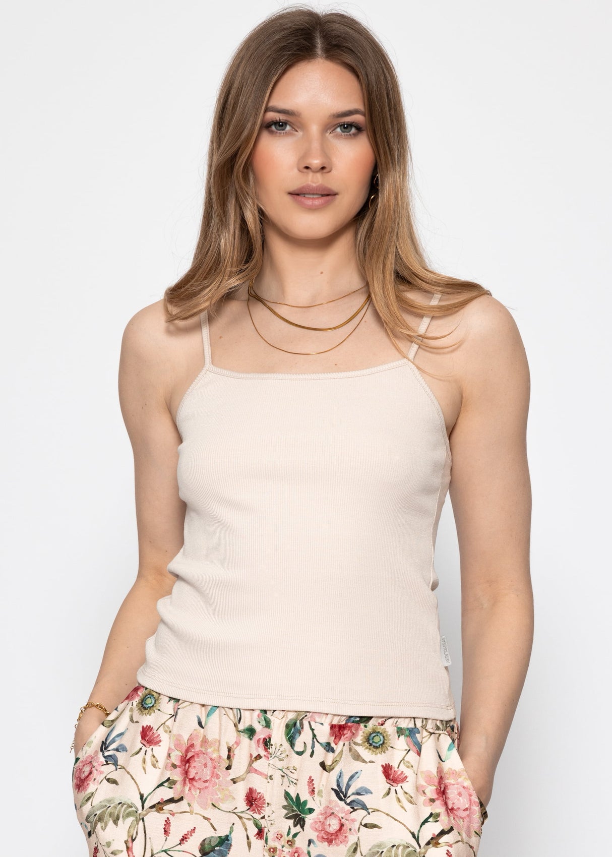 Strap top - beige
