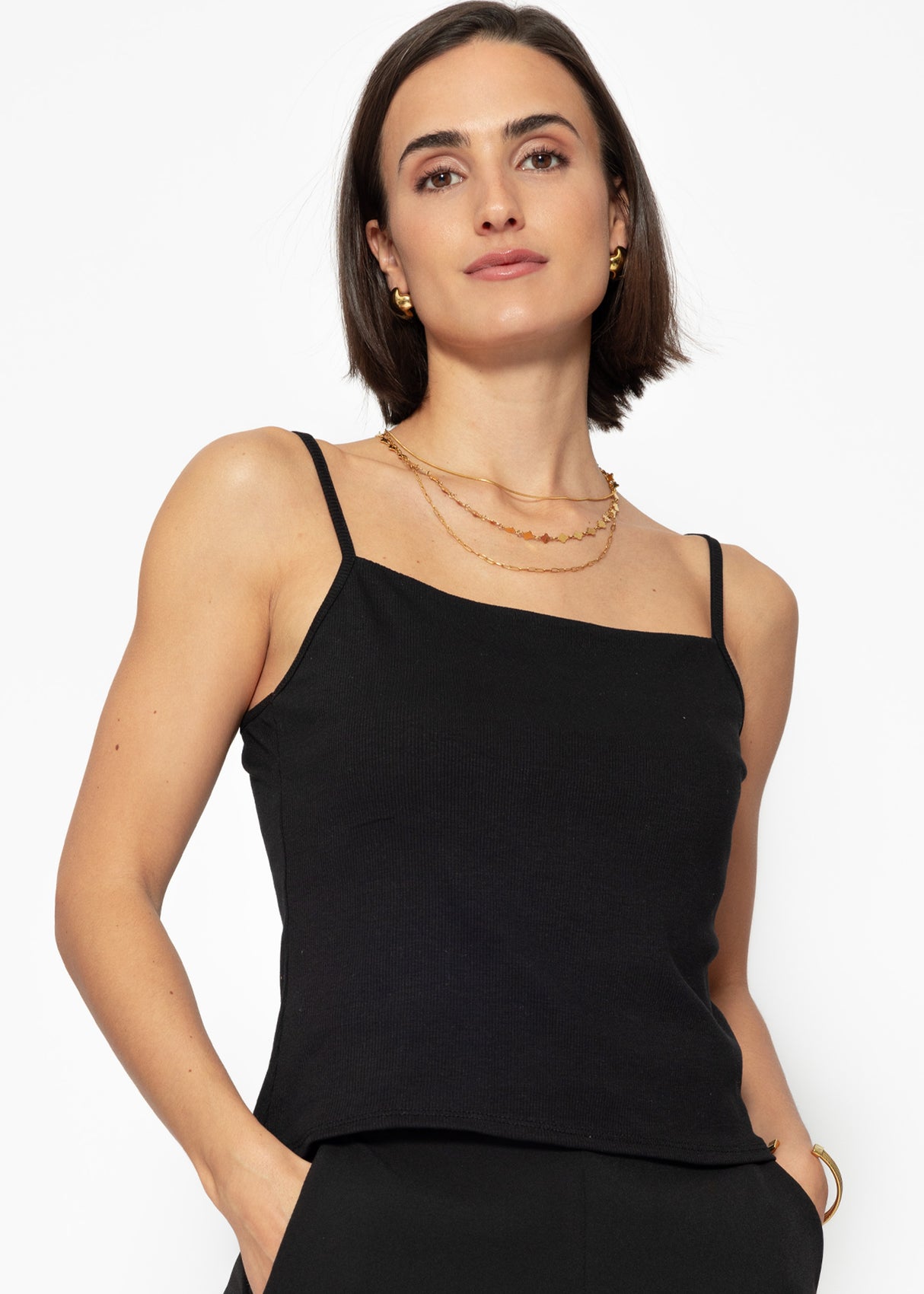 Strap top - black