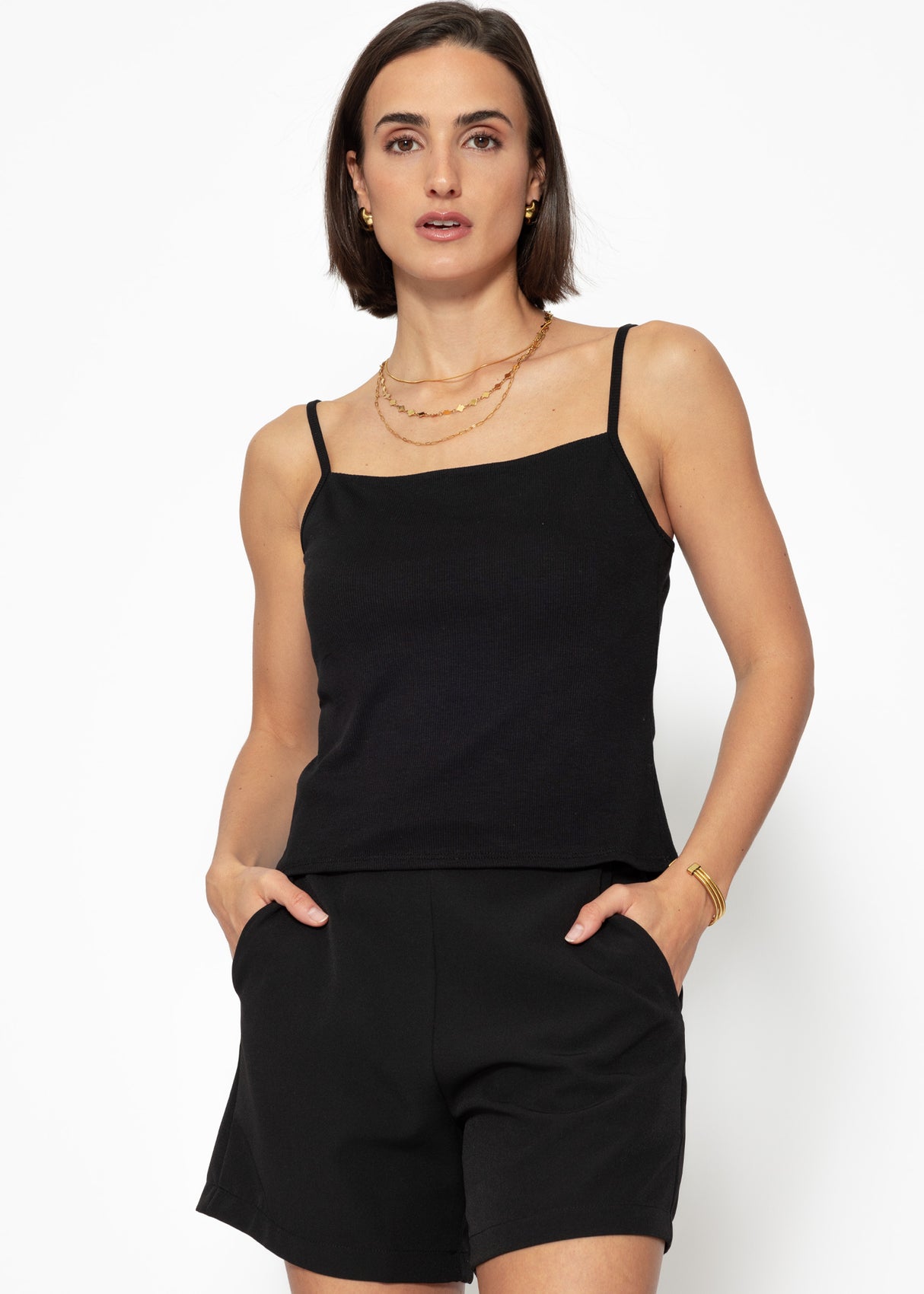 Strap top - black