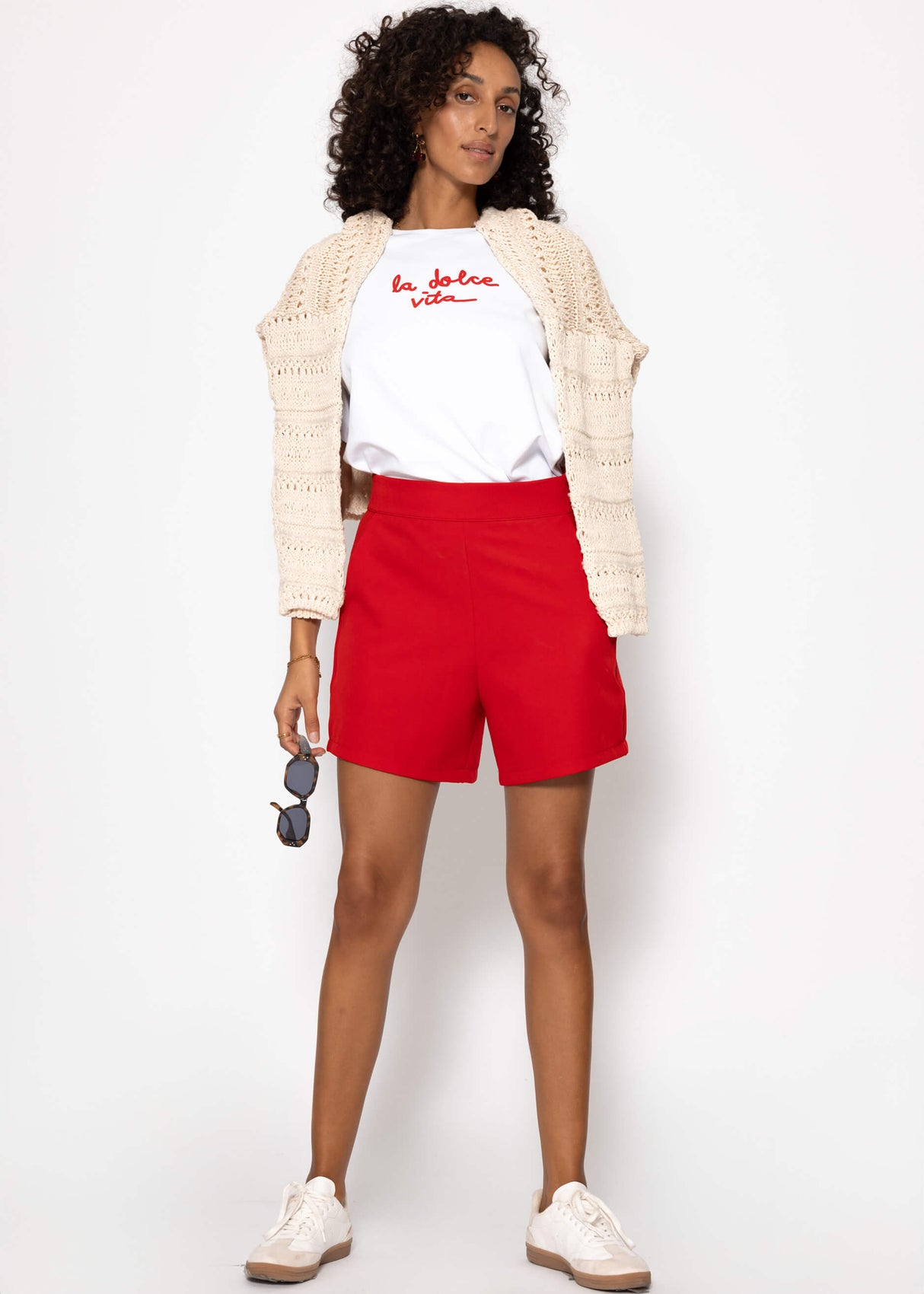 T-shirt with LA DOLCE VITA print - white