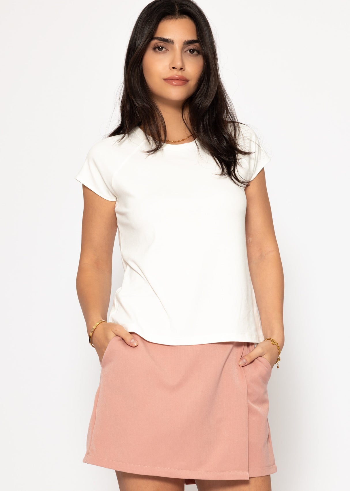 T-shirt with raglan seam - off-white