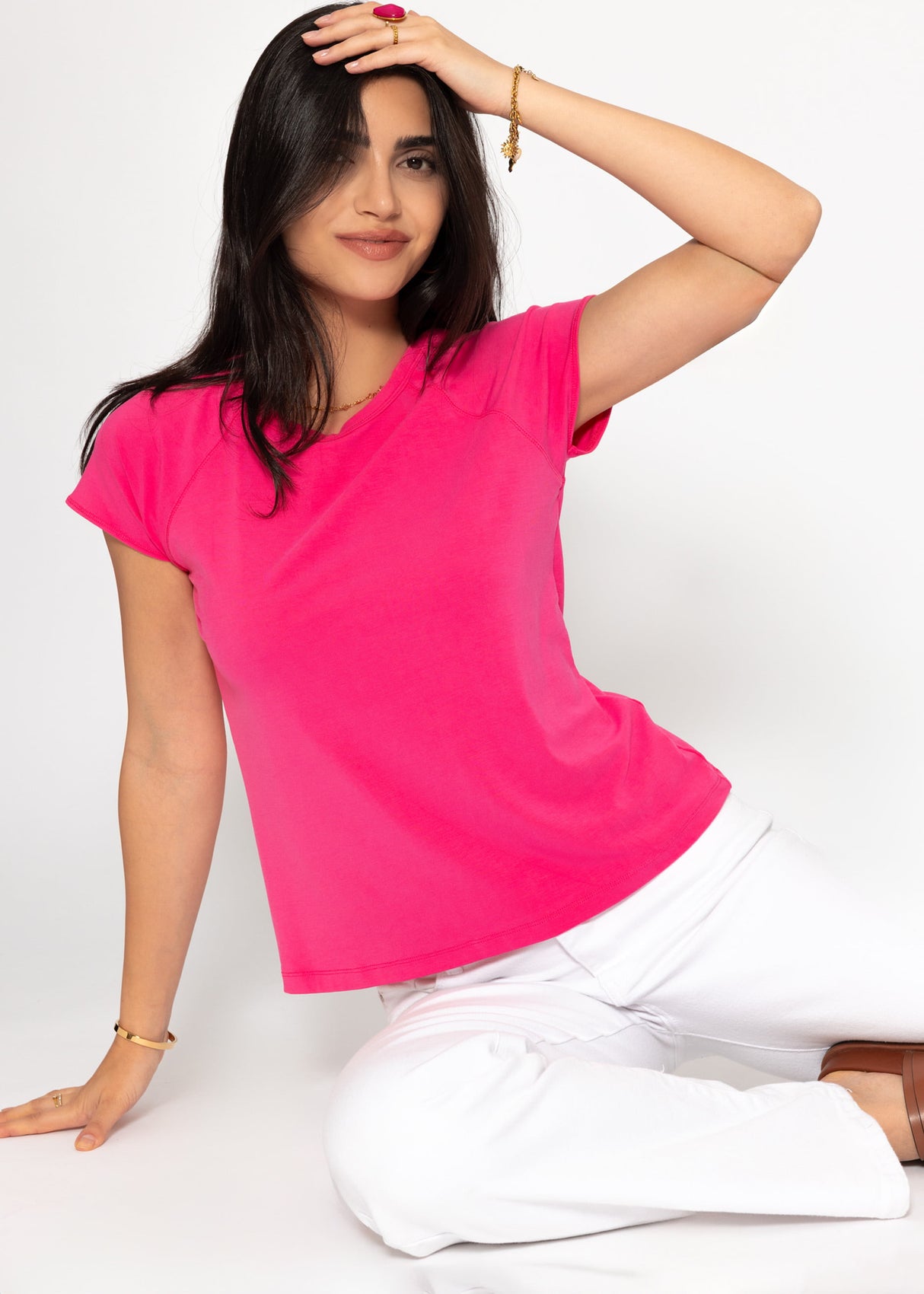 T-shirt with raglan seam - pink