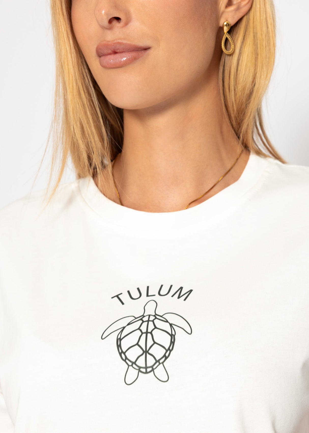 T-Shirt mit Tulum Print - offwhite