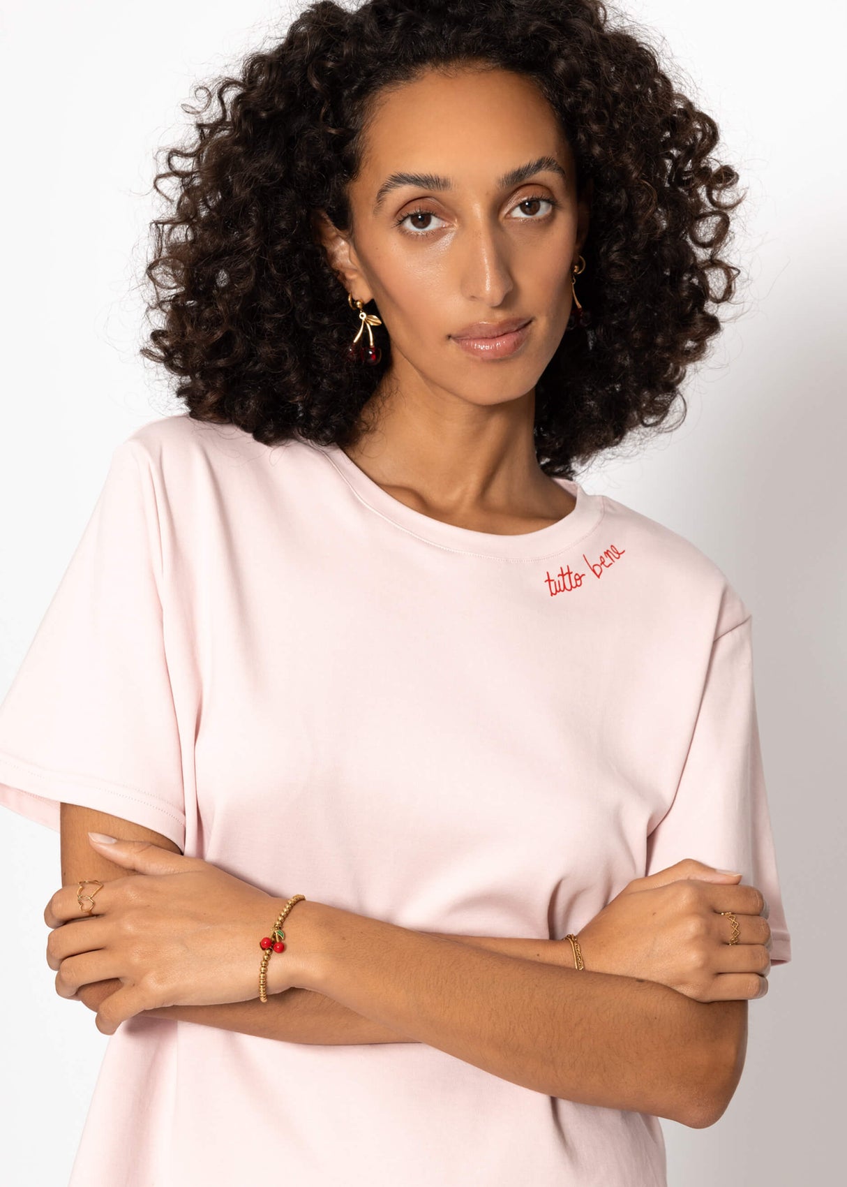 T-shirt with TUTTO BENE print - pink
