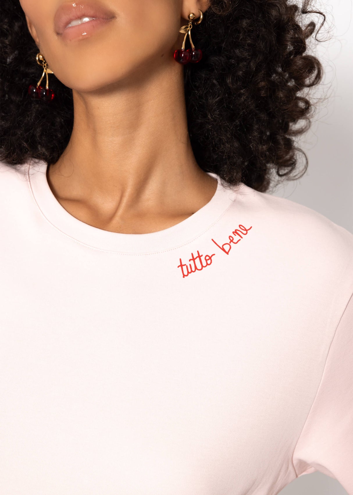 T-shirt with TUTTO BENE print - pink