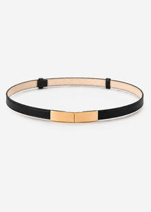 Adjustable belt with decorative buckle - black
