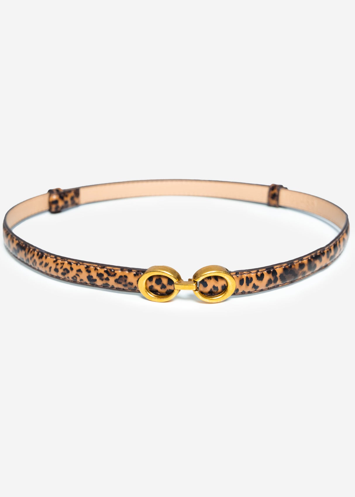 Adjustable belt - leo print - brown