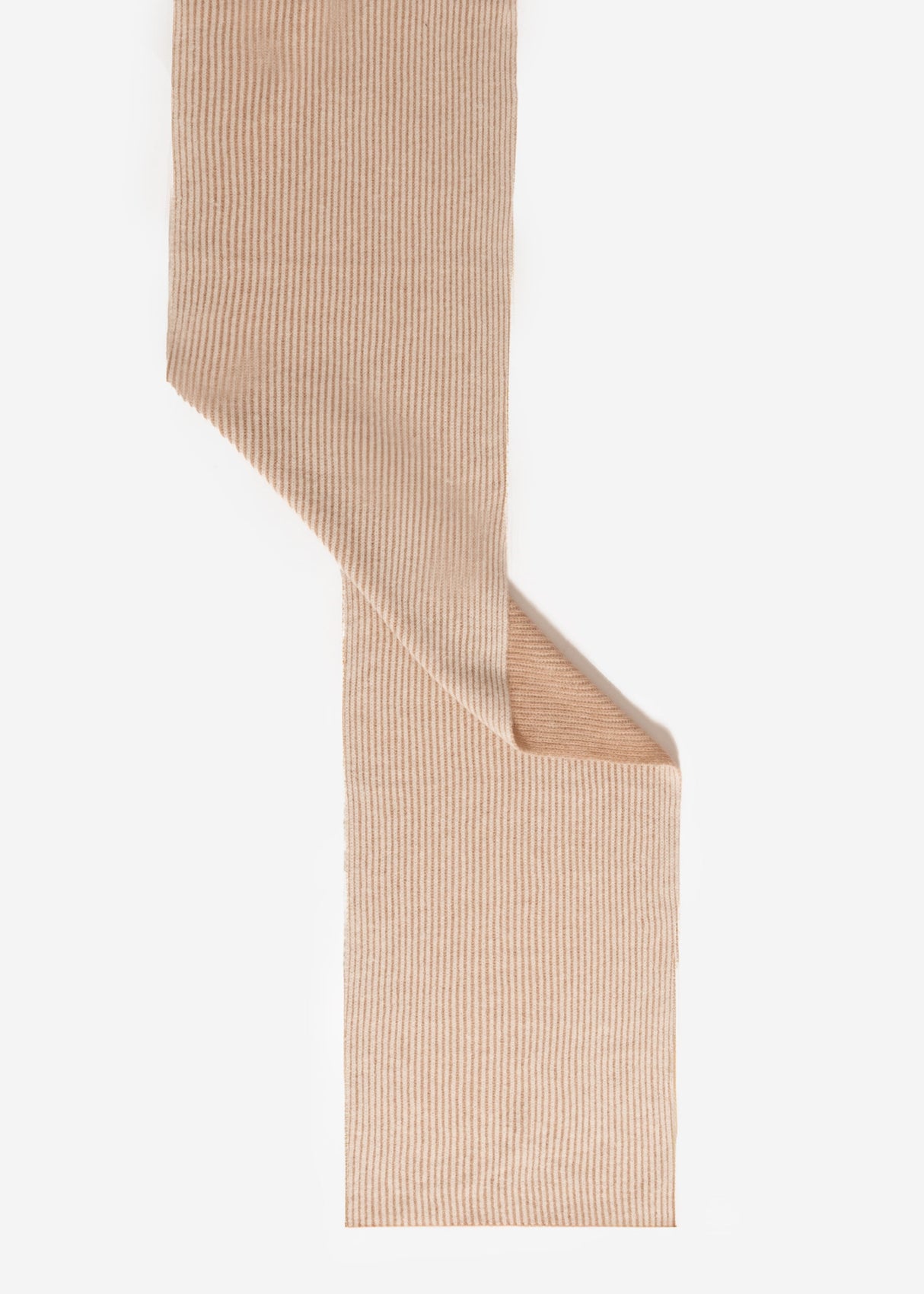 Two-tone ribbed scarf - beige-light beige