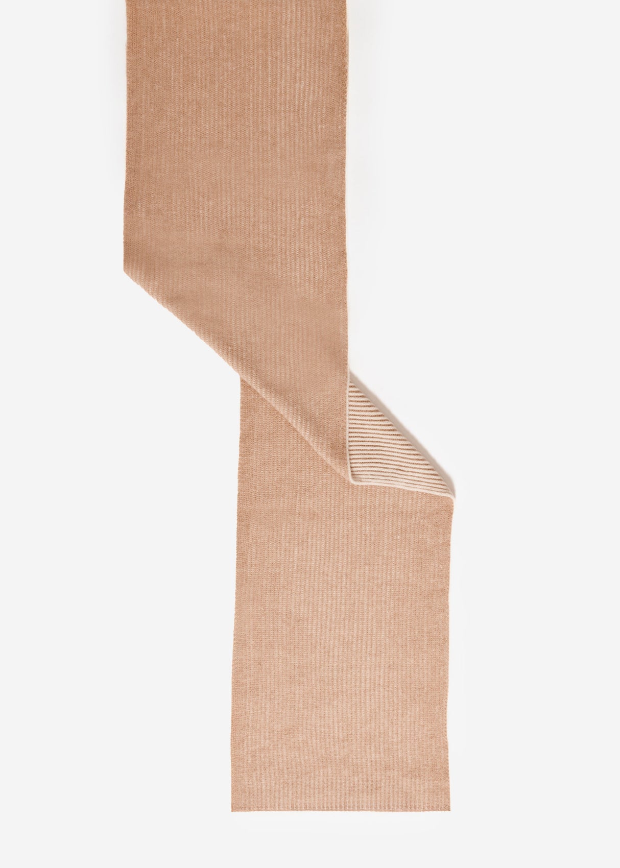 Two-tone ribbed scarf - beige-light beige