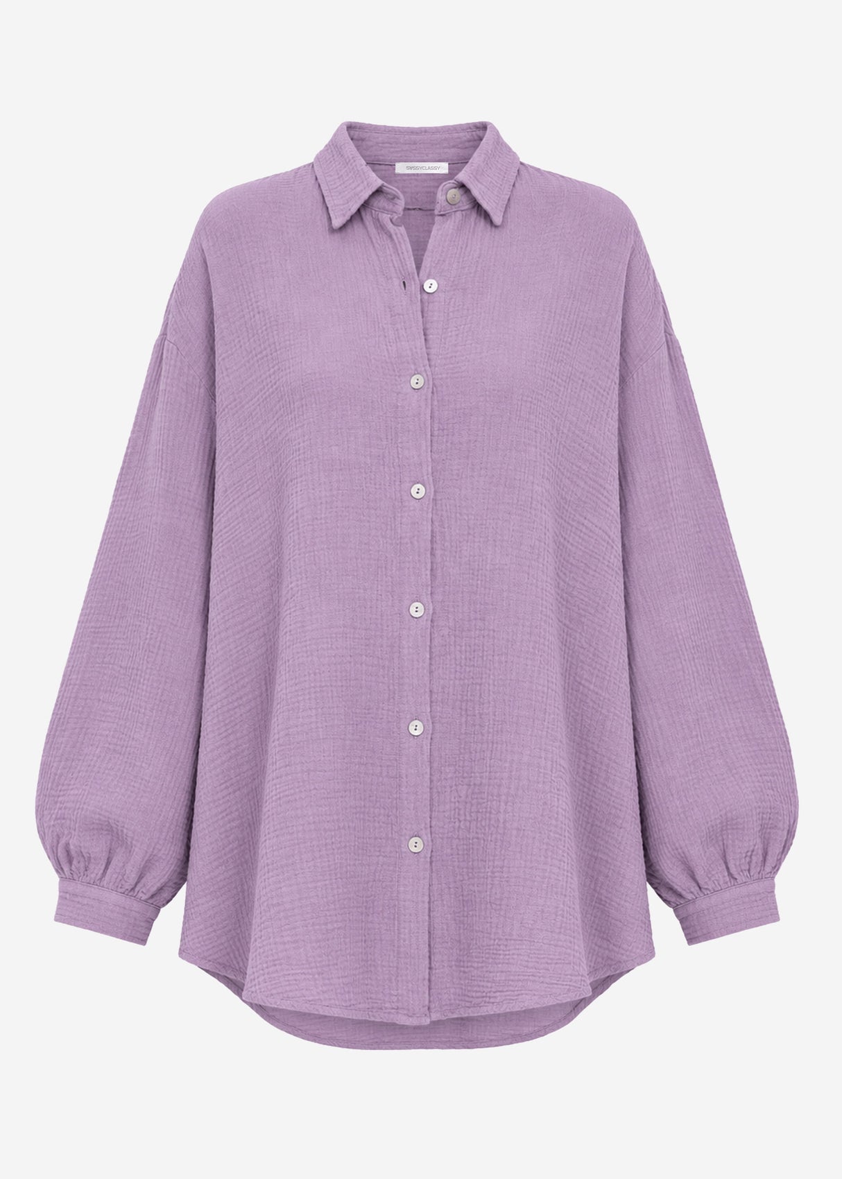 Musselin Bluse oversize - violett