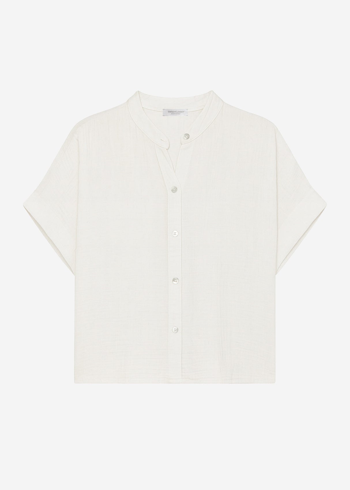 Musselin Bluse mit angeschnittenem kurzen Arm - hellbeige