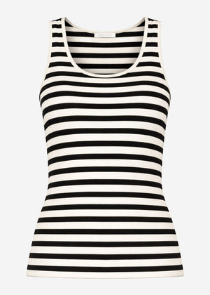 Gestreiftes Tank Top - offwhite-schwarz