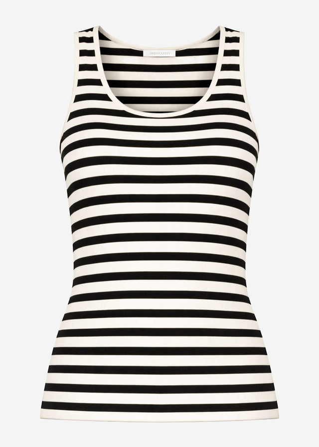 Striped tank top - off-white-black