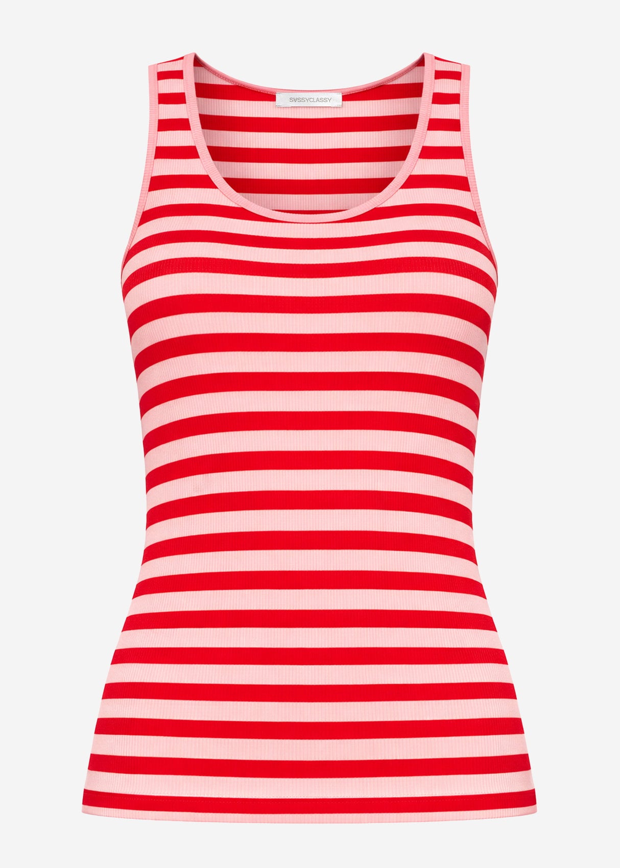 Gestreiftes Tank Top - rosa-rot