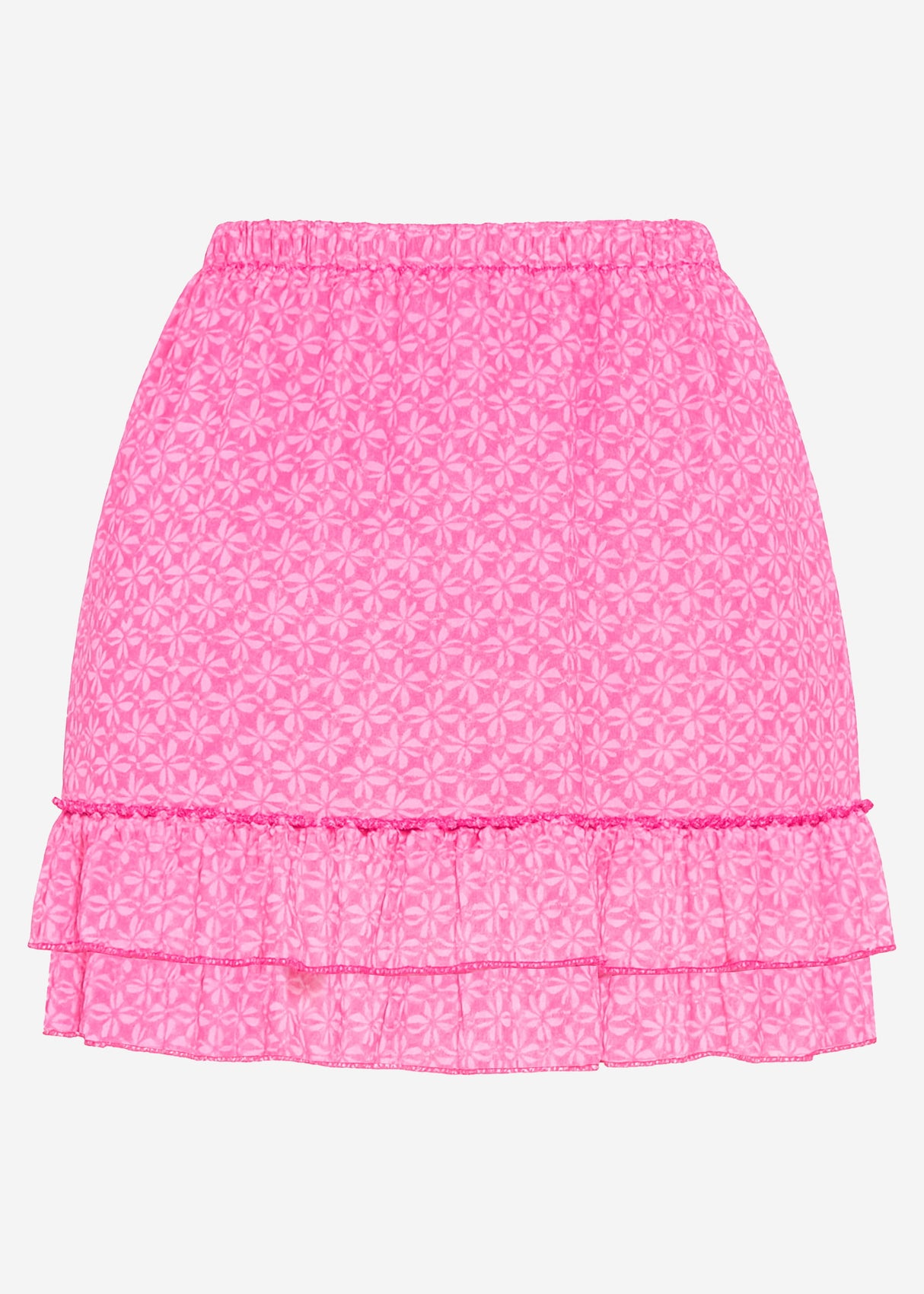 Volant Rock mit Rüschen - pink