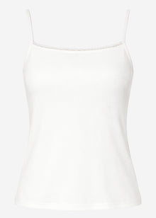 Strappy top with lace - off-white