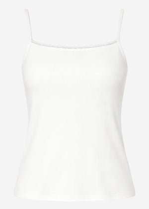 Strap top with lace - off-white