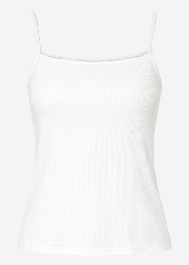 Strappy top with lace - off-white