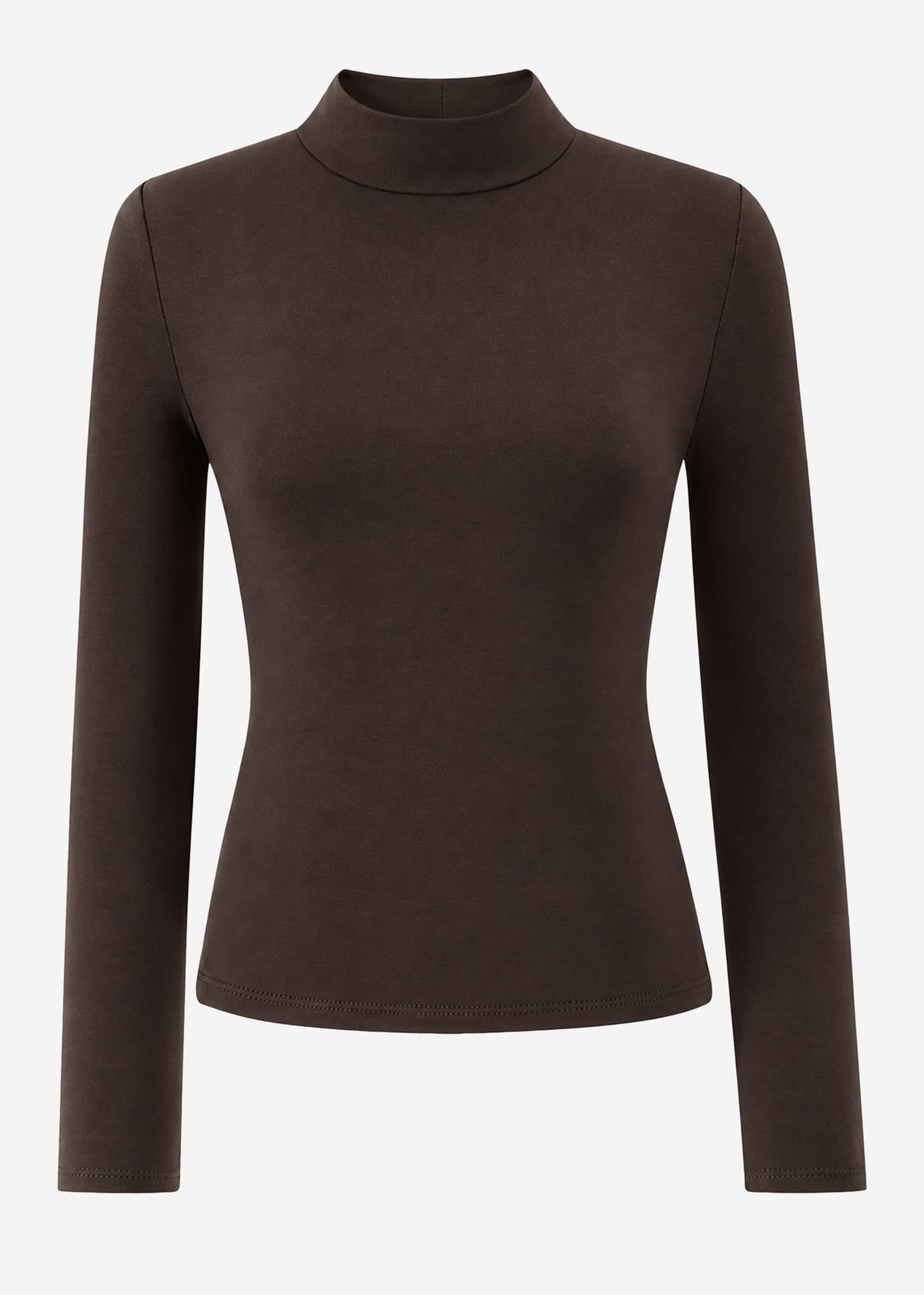 Long-sleeved turtleneck shirt - brown