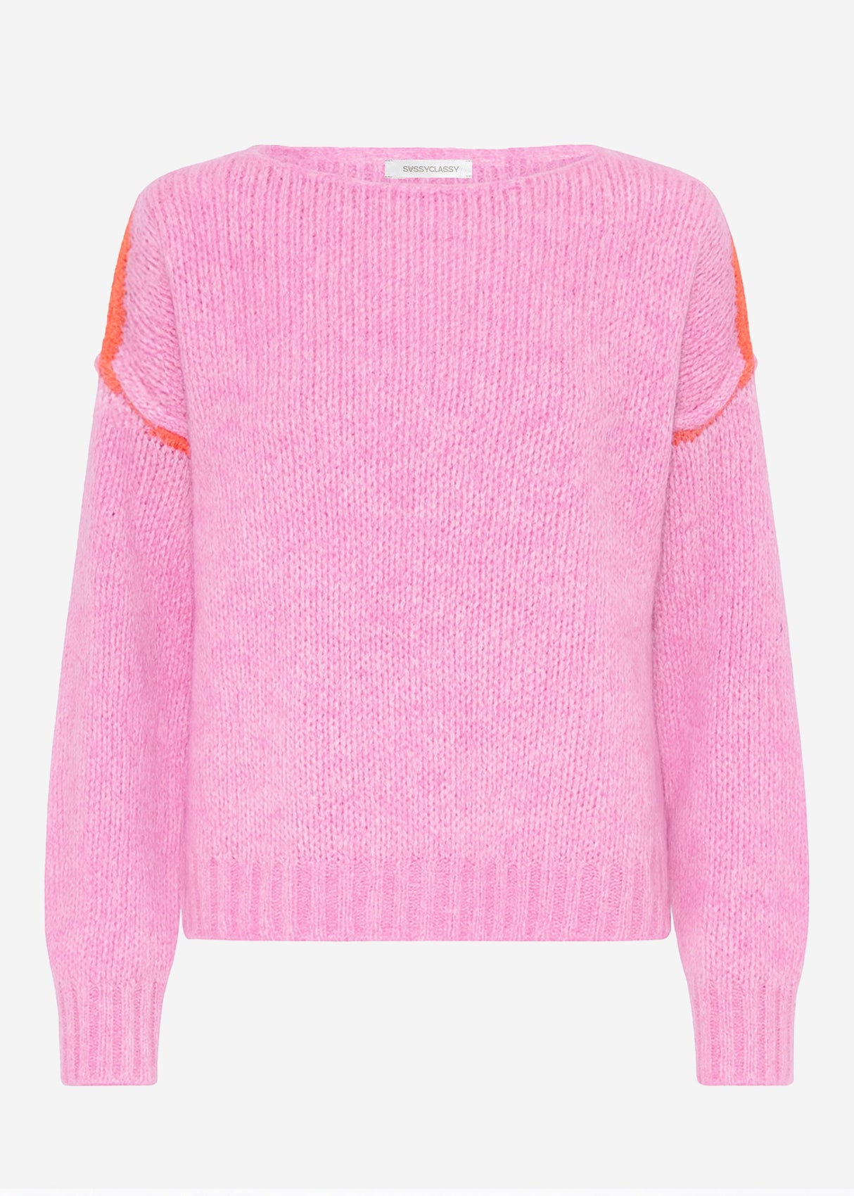 Pullover mit Kontrastnähten - pink