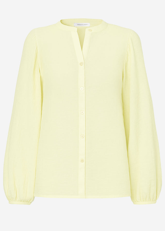 Musselin Bluse mit Fledermausärmeln - buttergelb