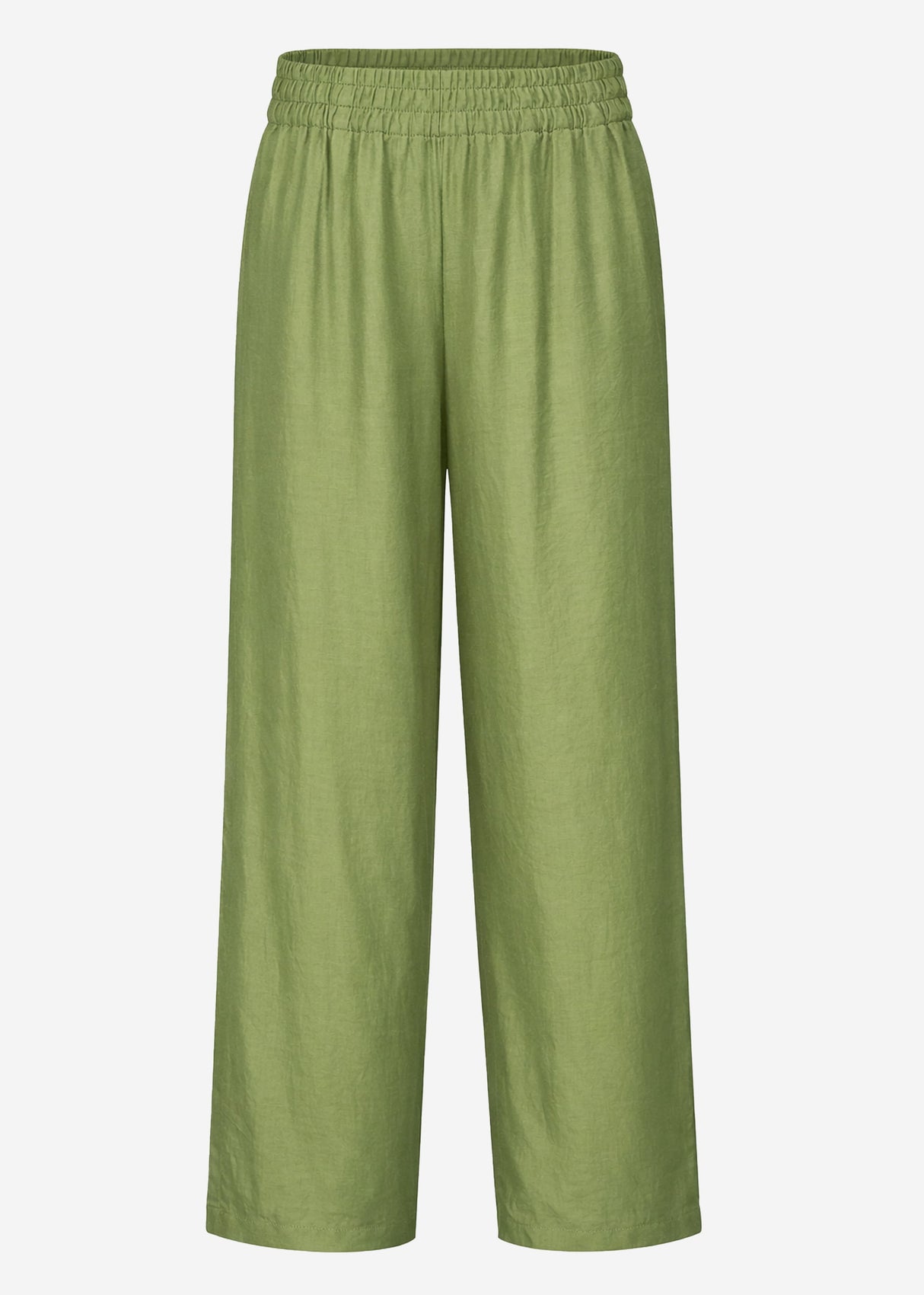 Shiny fabric trousers with a straight leg - Khaki