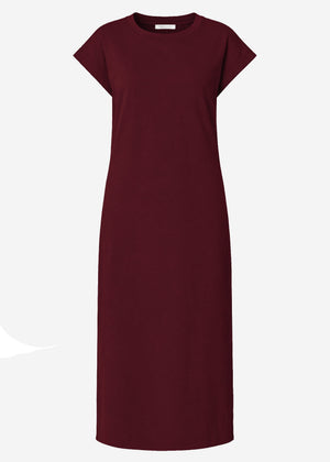 Midikleid aus French Terry - burgundy