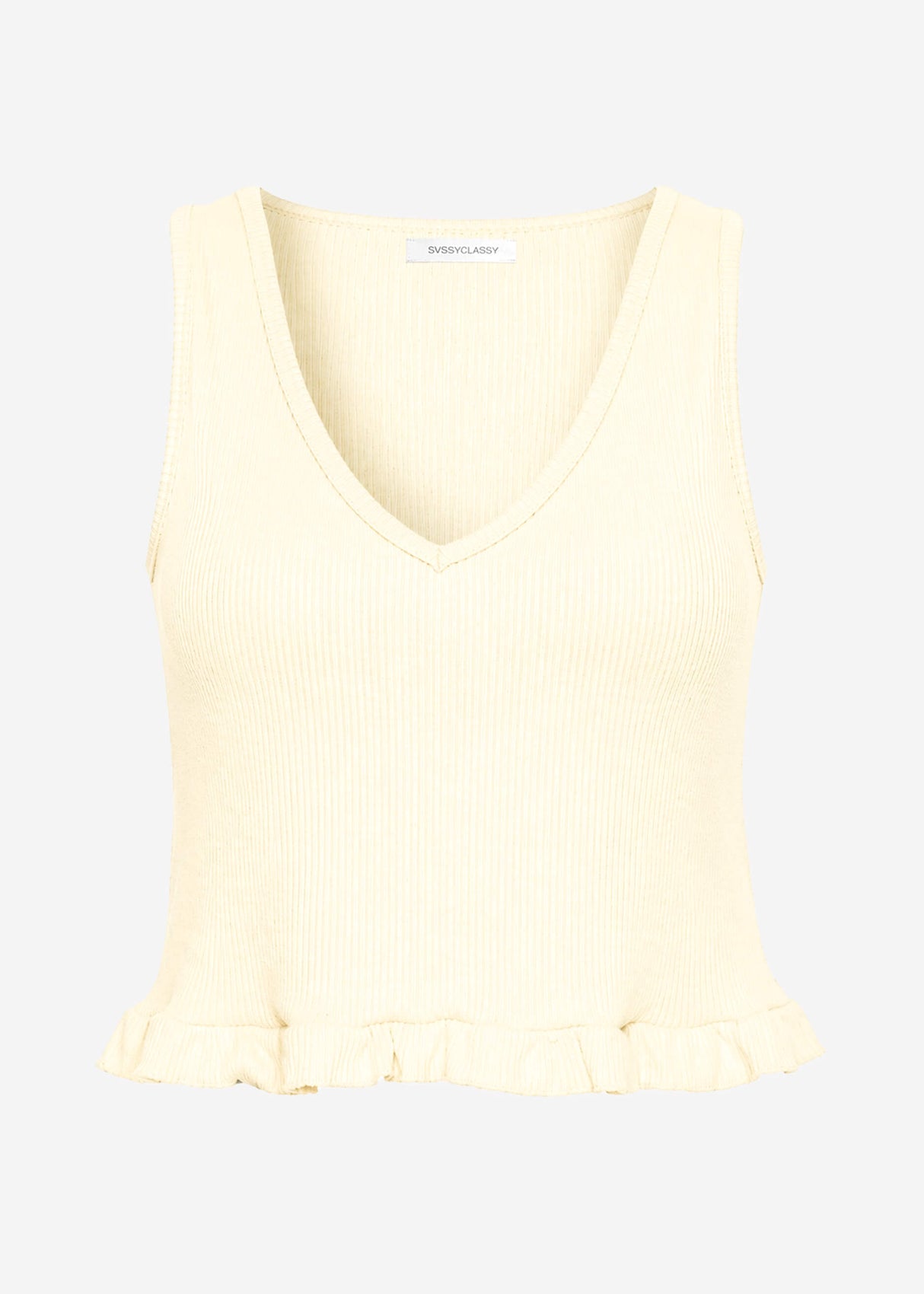 Top with ruffles - butter yellow