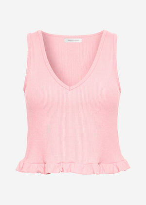 Cropped Top mit Rüsche - rosa