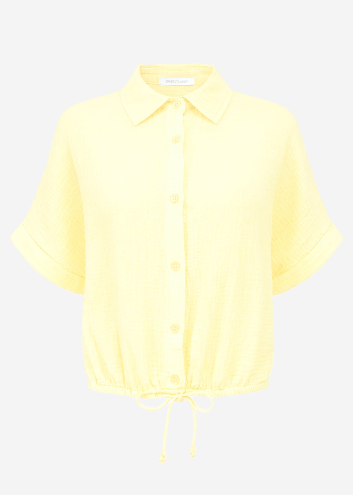 Musselin blouse with a pull tape - butter yellow