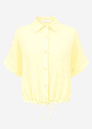 Musselin blouse with a pull tape - butter yellow