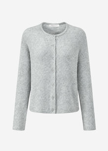 Cardigan mit Rippstruktur - hellgrau