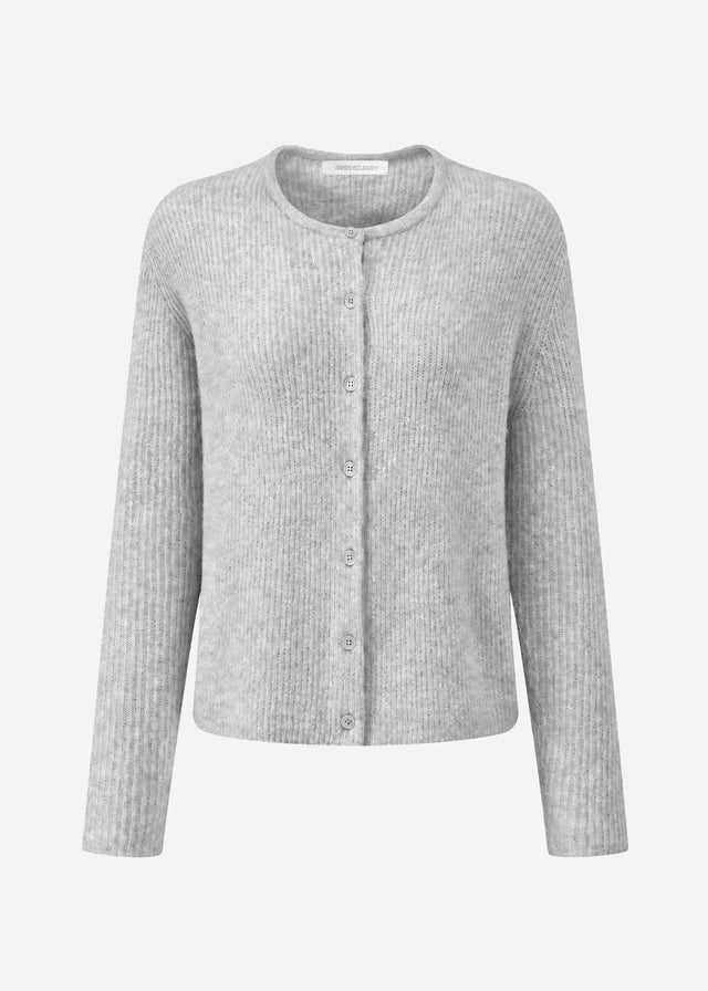 Cardigan mit Rippstruktur - hellgrau